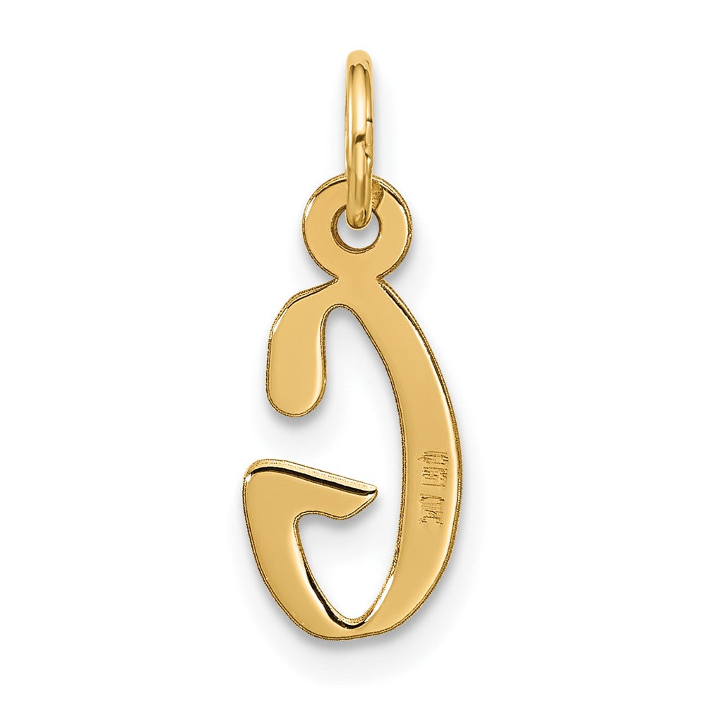 10K Gelbgold Groß Schräg Block Initiale G Charm