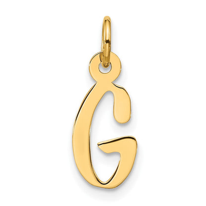 10K Gelbgold Groß Schräg Block Initiale G Charm