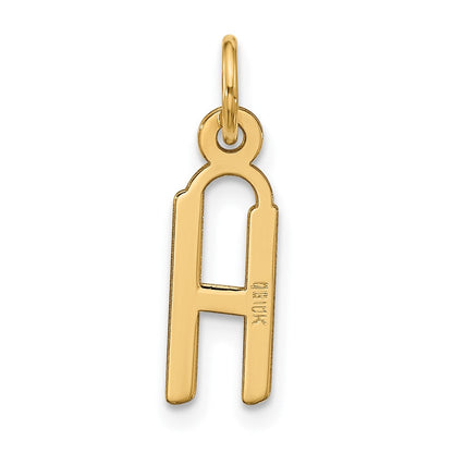 10K Gelbgold Groß Schräg Block Initiale H Charm