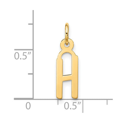 10K Gelbgold Groß Schräg Block Initiale H Charm