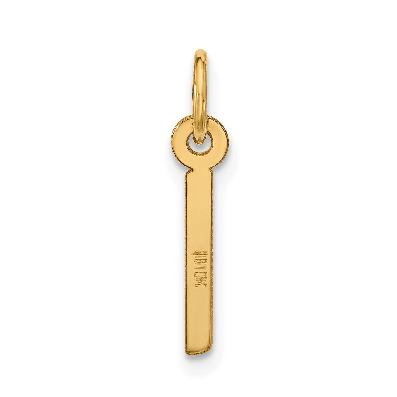 10K Gelbgold Groß Schräg Block Initiale I Charm