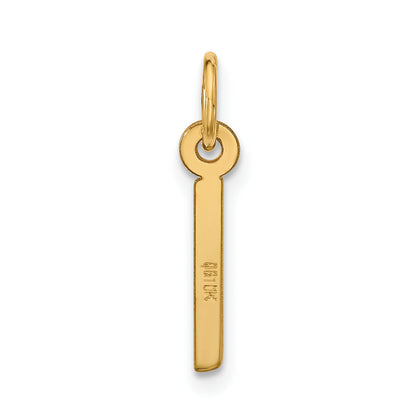 10K Gelbgold Groß Schräg Block Initiale I Charm