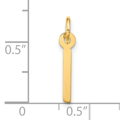 10K Gelbgold Groß Schräg Block Initiale I Charm