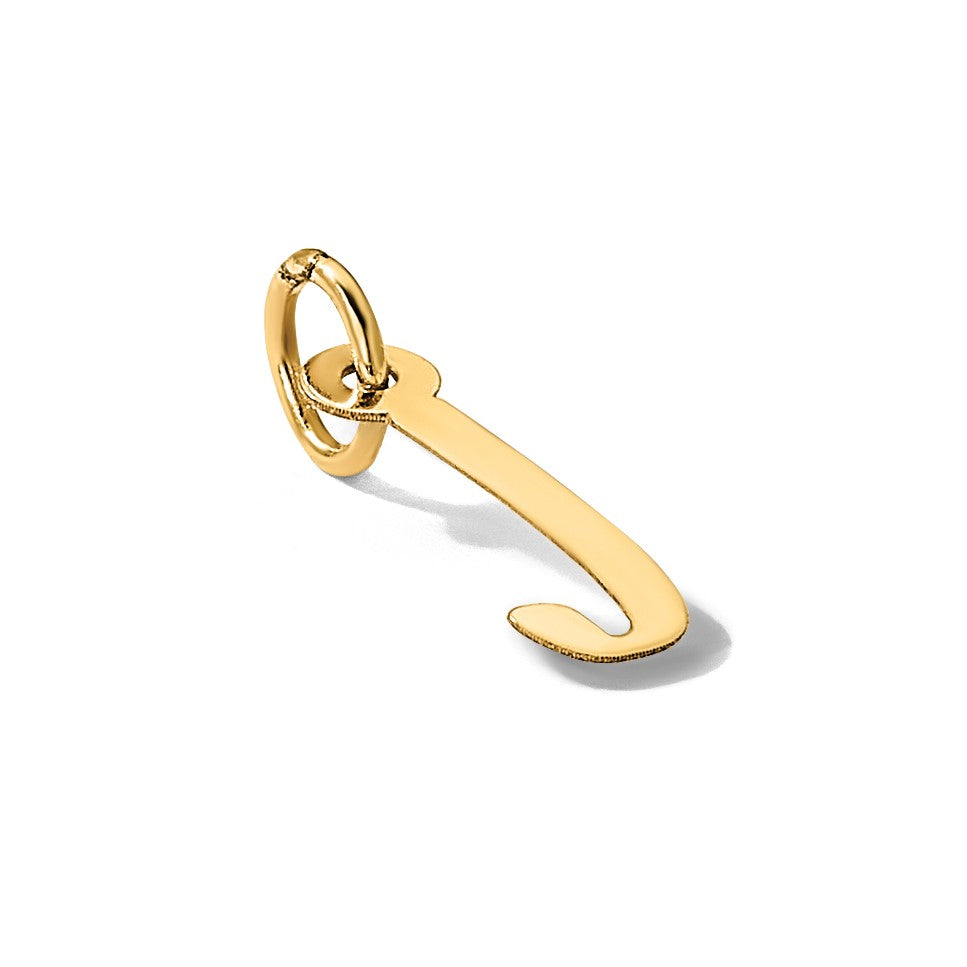 10K Gelbgold Groß Schräg Block Initiale J Charm