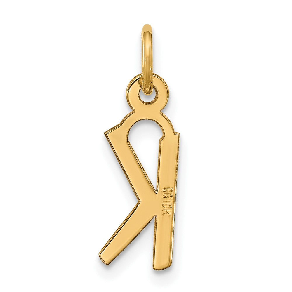 10K Gelbgold Groß Schräg Block Initiale K Charm