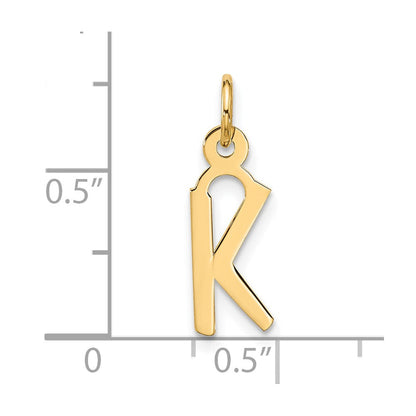 10K Gelbgold Groß Schräg Block Initiale K Charm