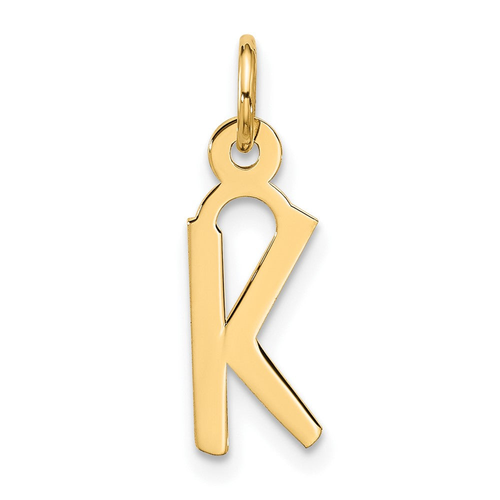 10K Gelbgold Groß Schräg Block Initiale K Charm