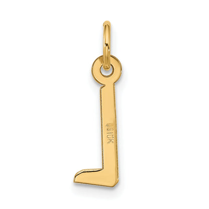 10K Gelbgold Groß Schräg Block Initiale L Charm