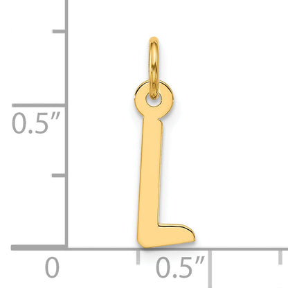 10K Gelbgold Groß Schräg Block Initiale L Charm