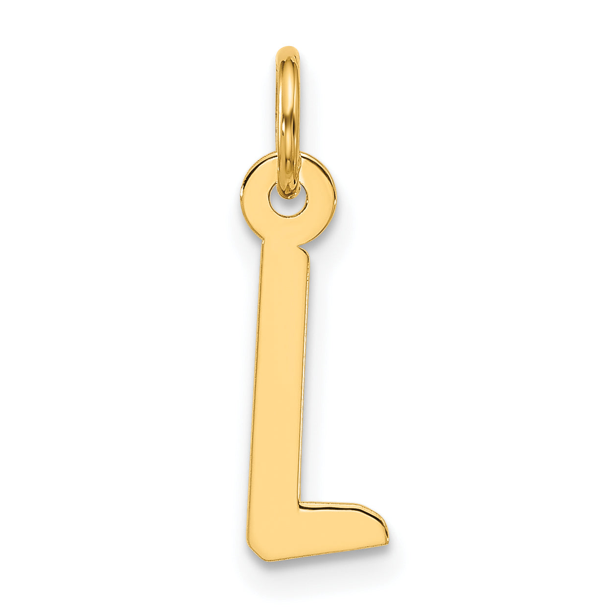 10K Gelbgold Groß Schräg Block Initiale L Charm