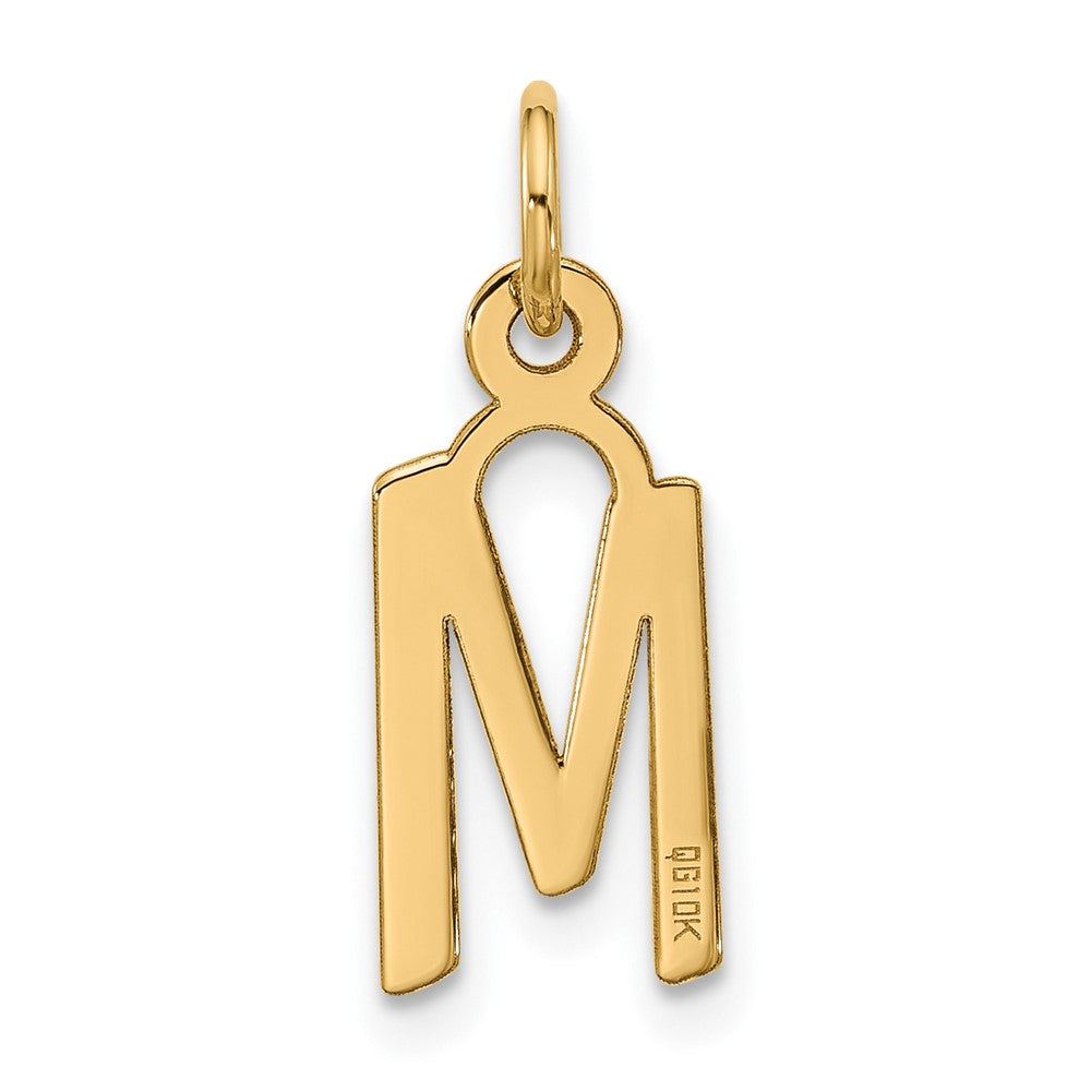 10K Gelbgold Groß Schräg Block Initiale M Charm