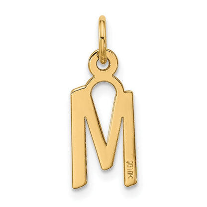 10K Gelbgold Groß Schräg Block Initiale M Charm