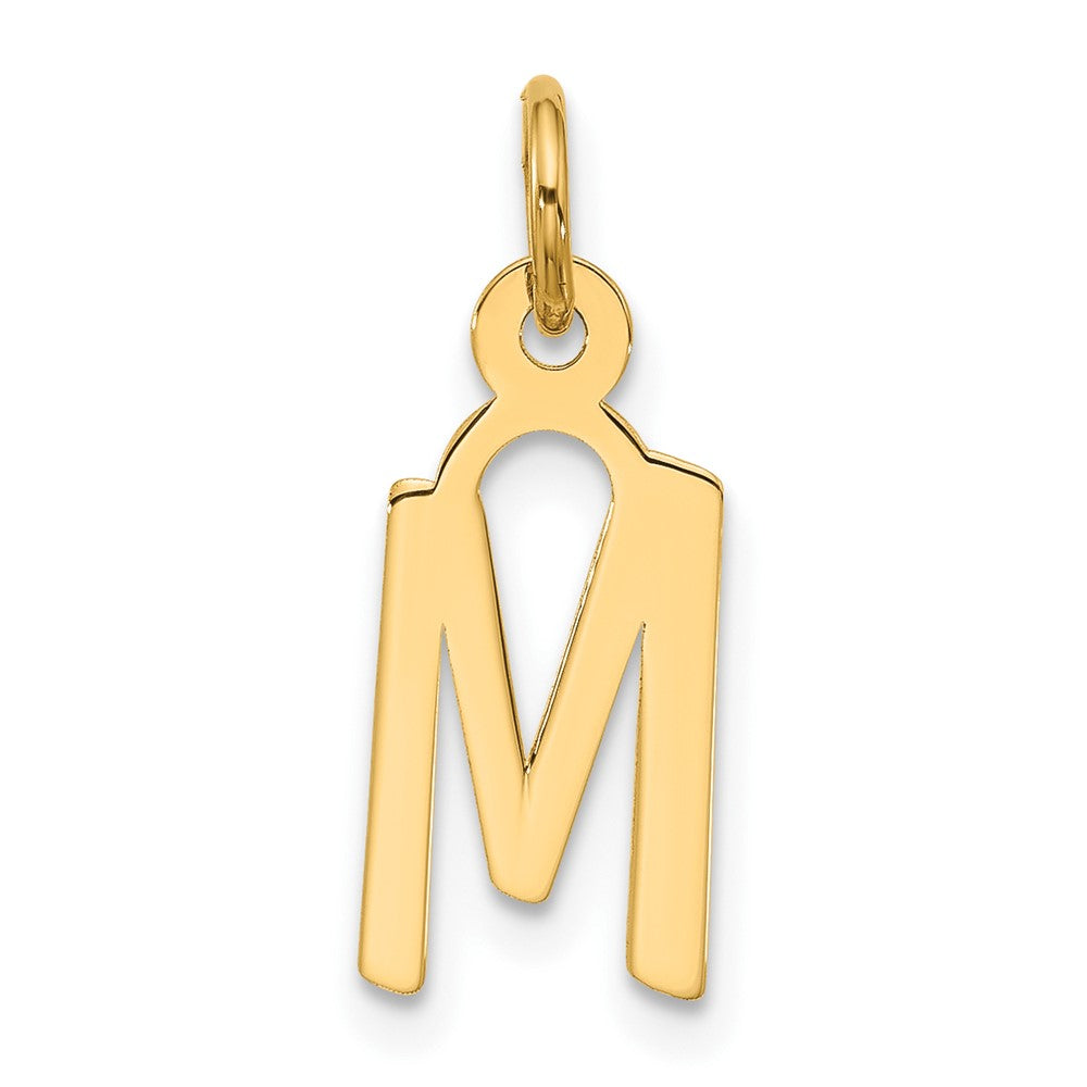 10K Gelbgold Groß Schräg Block Initiale M Charm