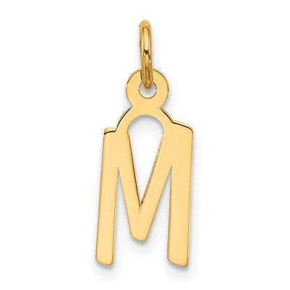 10K Gelbgold Groß Schräg Block Initiale M Charm
