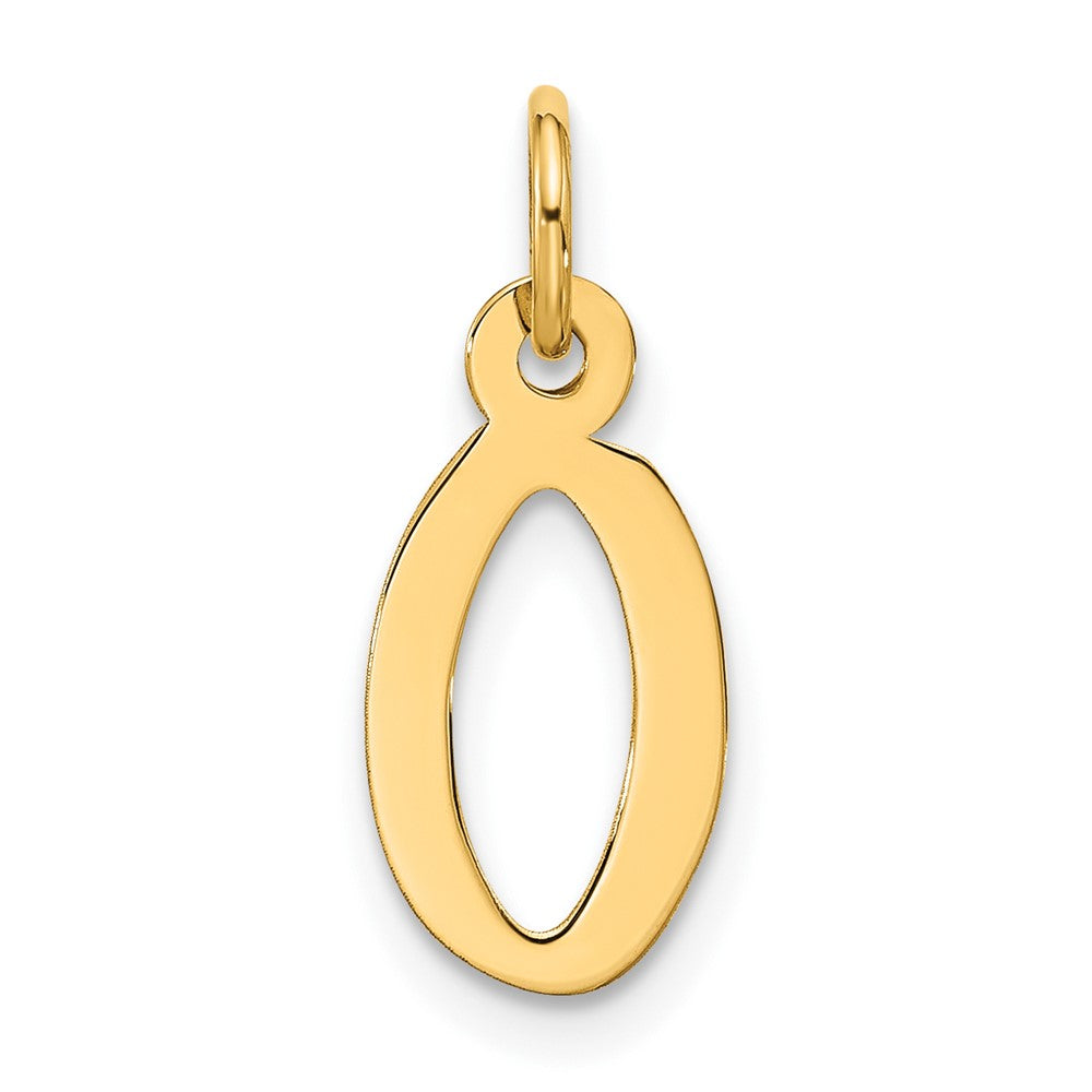 10K Gelbgold Groß Schräg Block Initiale Q Charm