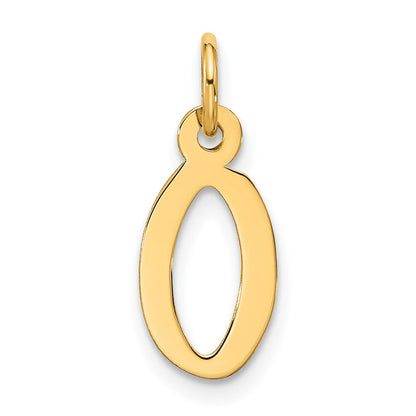 10K Gelbgold Groß Schräg Block Initiale O Charm