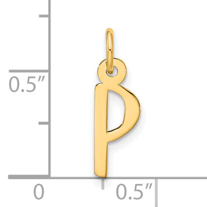 10K Gelbgold Groß Schräg Block Initiale P Charm