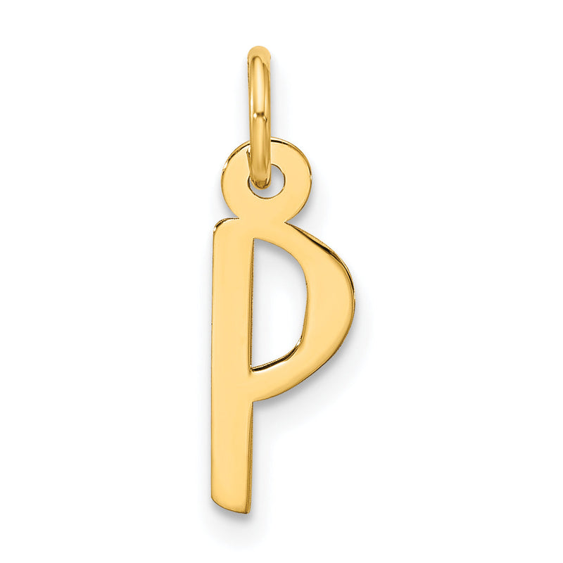 10K Gelbgold Groß Schräg Block Initiale P Charm