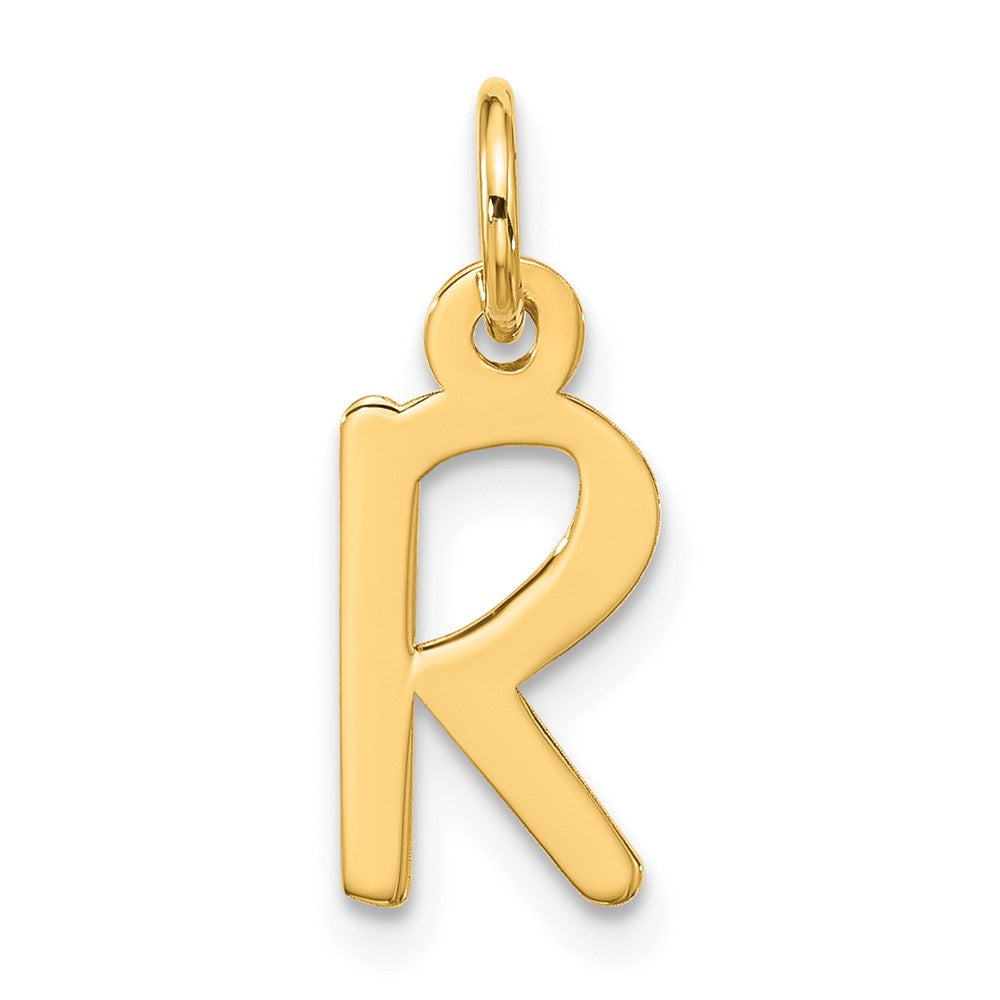 10K Gelbgold Groß Schräg Block Initiale R Charm