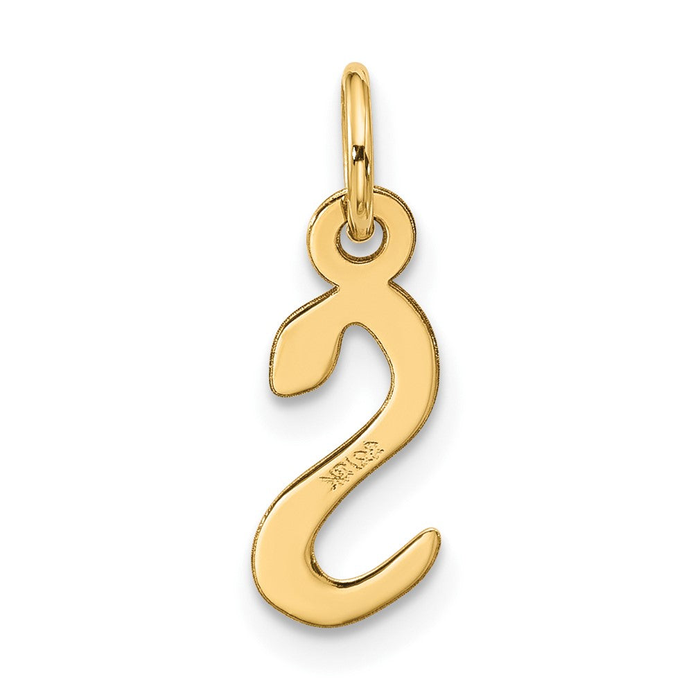 10K Gelbgold Groß Schräg Block Initiale S Charm