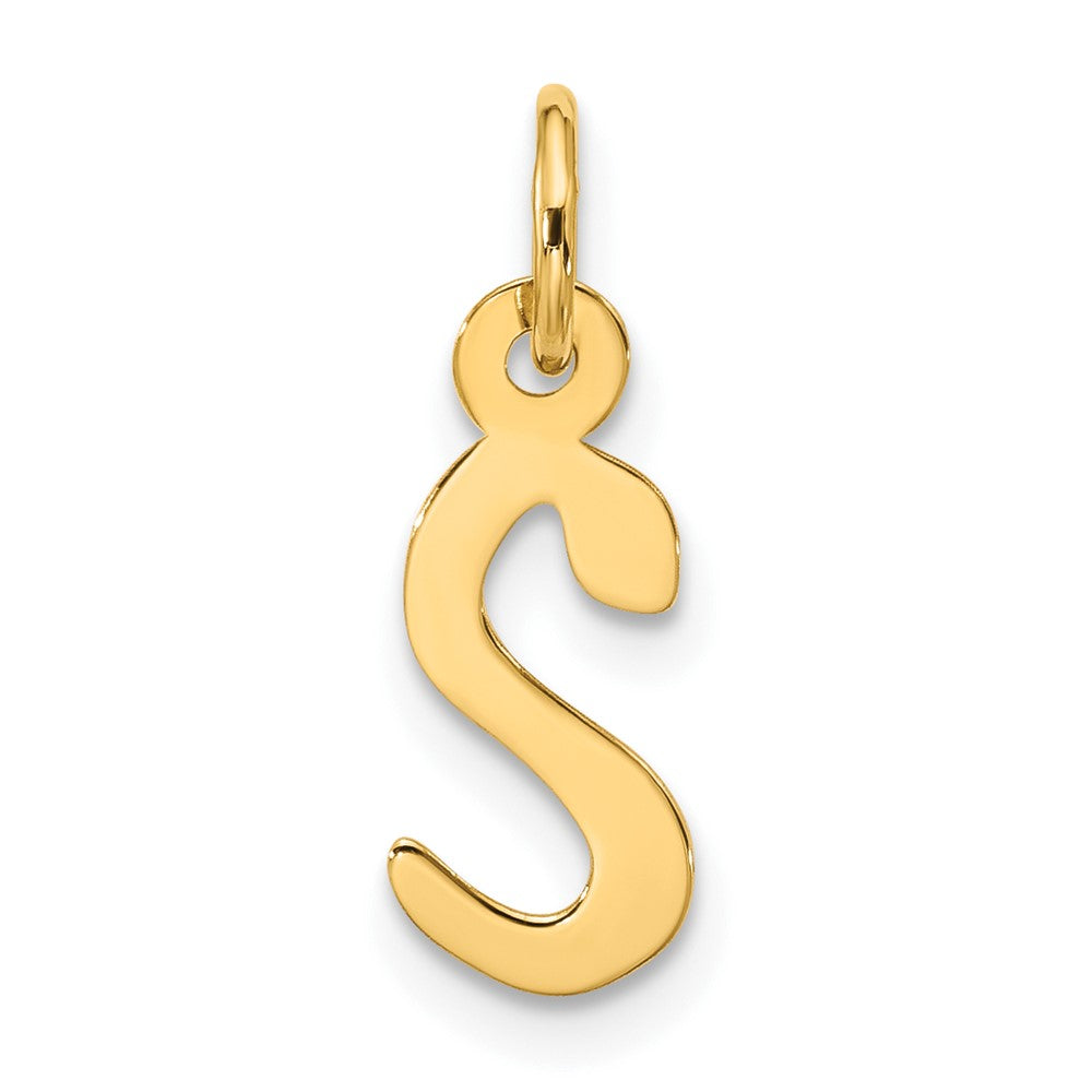 10K Gelbgold Groß Schräg Block Initiale S Charm
