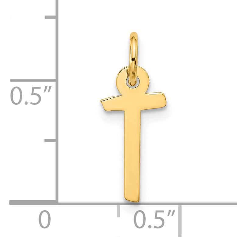 10K Gelbgold Groß Schräg Block Initiale T Charm