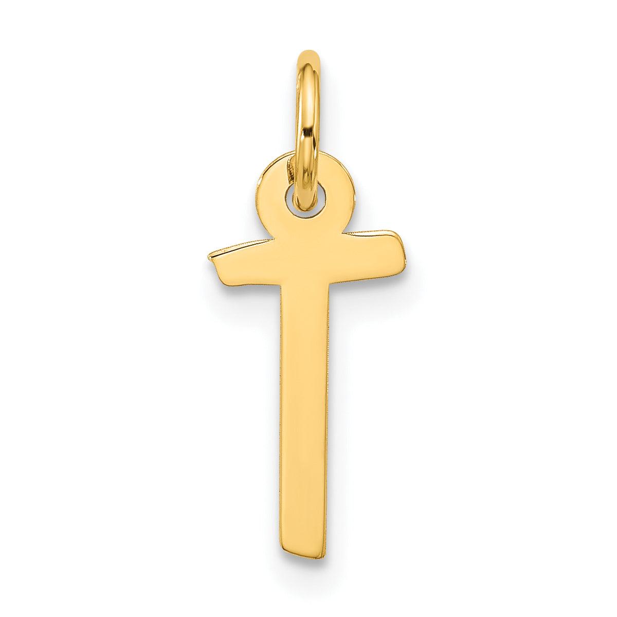 10K Gelbgold Groß Schräg Block Initiale T Charm
