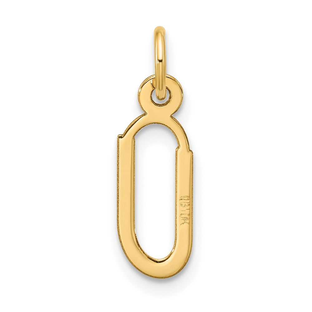 10K Gelbgold Groß Schräg Block Initiale U Charm