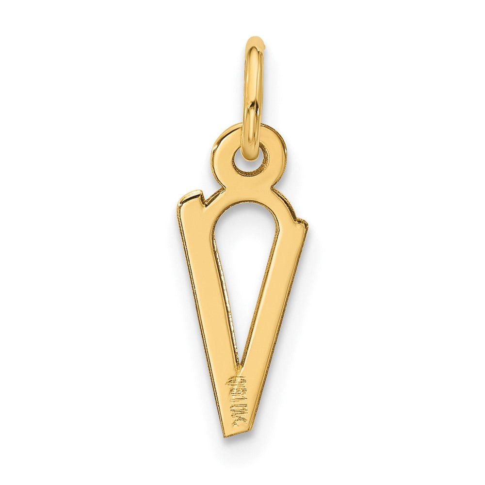 10K Gelbgold Groß Schräg Block Initiale V Charm