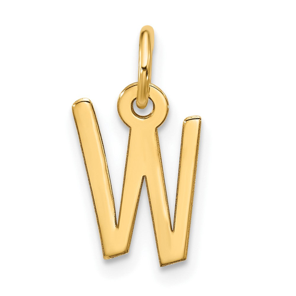 10K Gelbgold Groß Schräg Block Initiale W Charm