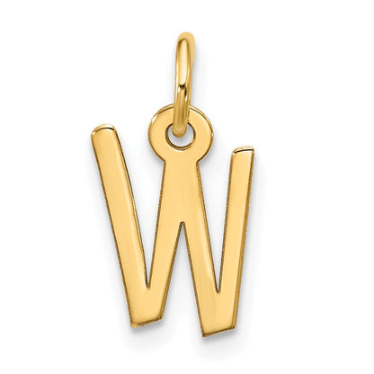 10K Gelbgold Groß Schräg Block Initiale W Charm