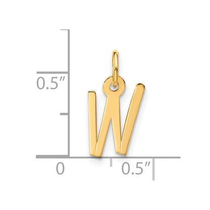 10K Gelbgold Groß Schräg Block Initiale W Charm