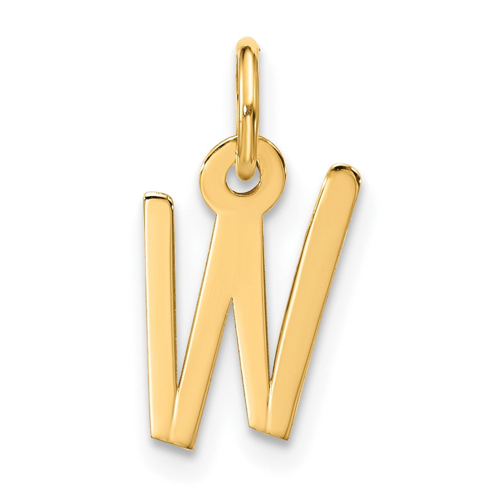 10K Gelbgold Groß Schräg Block Initiale W Charm