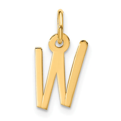 10K Gelbgold Groß Schräg Block Initiale W Charm