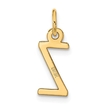 10K Gelbgold Groß Schräg Block Initiale Z Charm