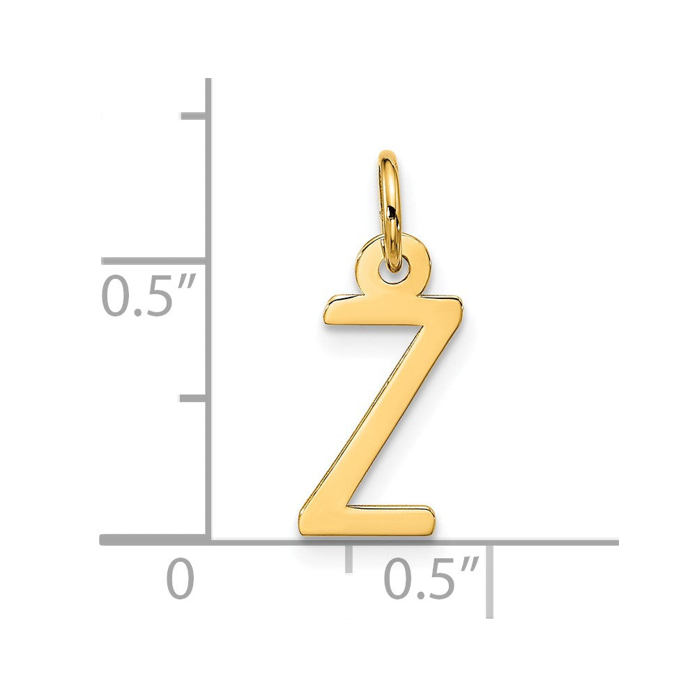 10K Gelbgold Groß Schräg Block Initiale Z Charm