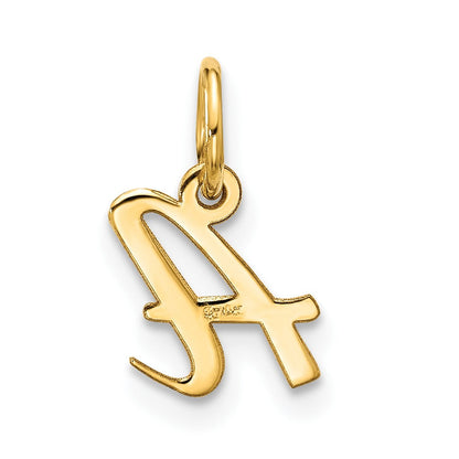 10K Gelbgold Klein Schreibschrift Initiale A Charm