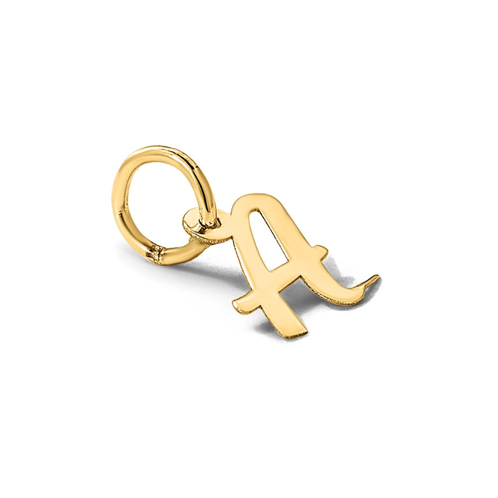 10K Gelbgold Klein Schreibschrift Initiale A Charm