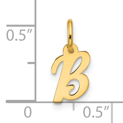 10K Gelbgold Klein Schreibschrift Initiale B Charm