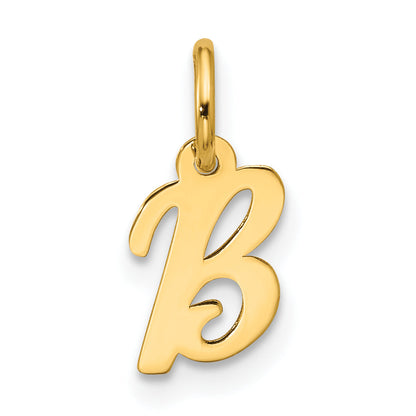 10K Gelbgold Klein Schreibschrift Initiale B Charm