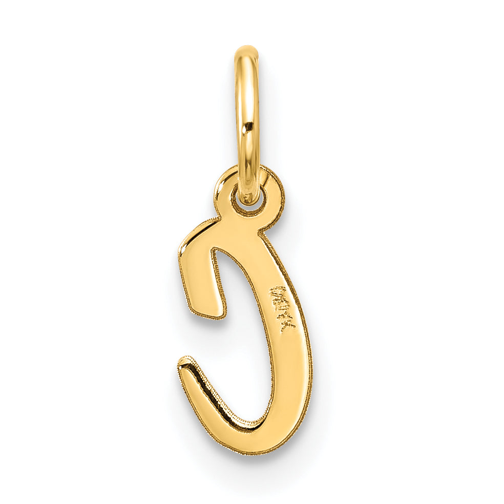 10K Gelbgold Klein Schreibschrift Initiale C Charm