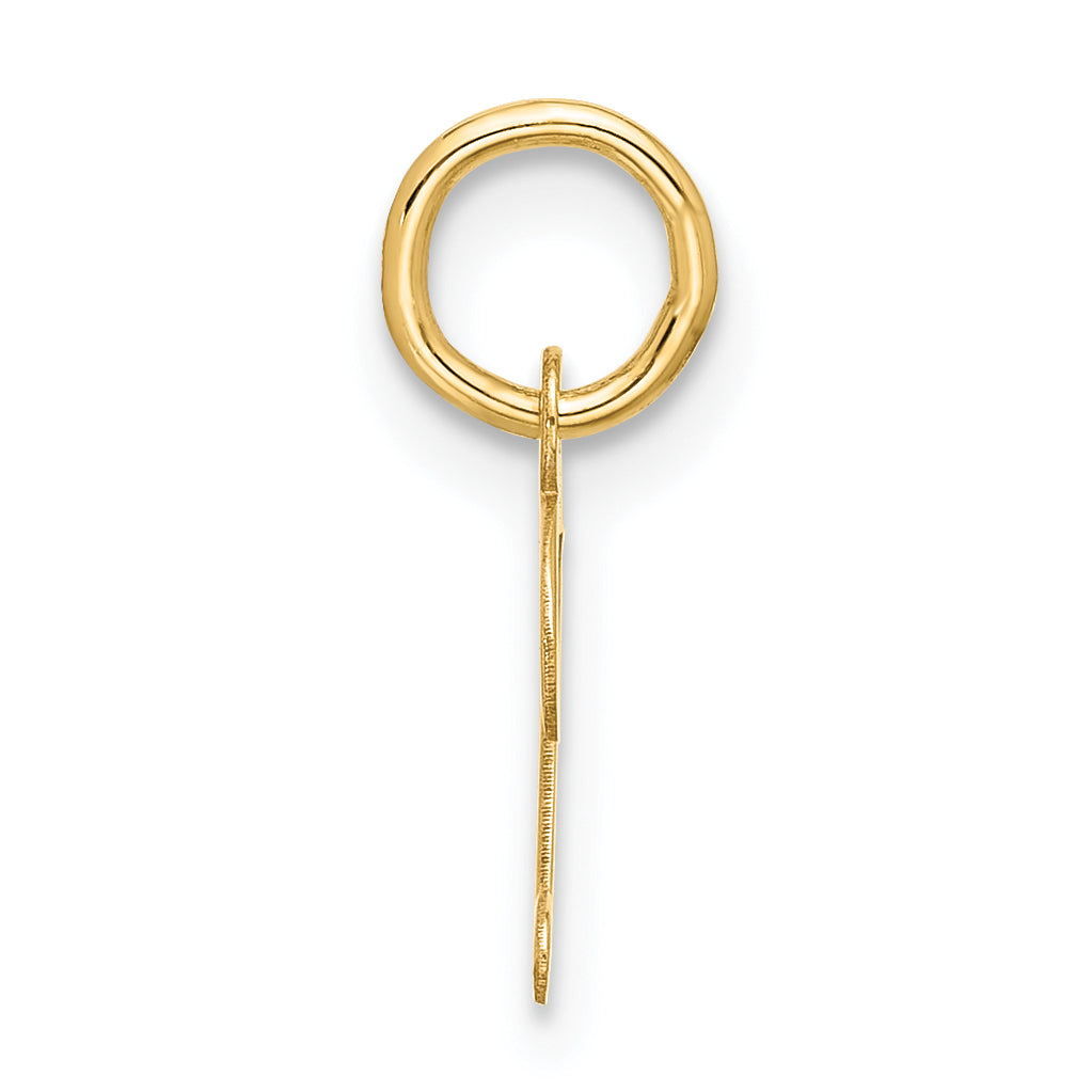 10K Gelbgold Klein Schreibschrift Initiale D Charm