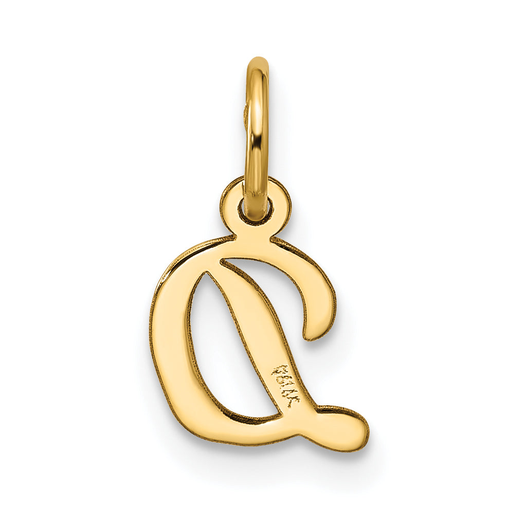 10K Gelbgold Klein Schreibschrift Initiale D Charm