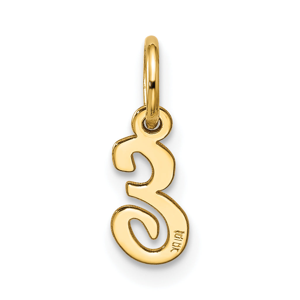 10K Gelbgold Klein Schreibschrift Initiale E Charm