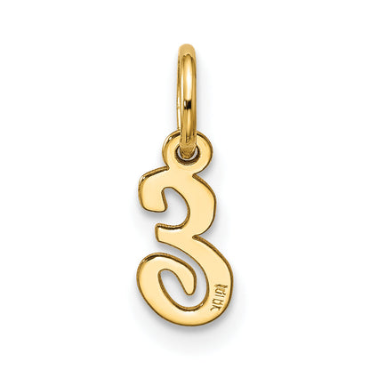 10K Gelbgold Klein Schreibschrift Initiale E Charm
