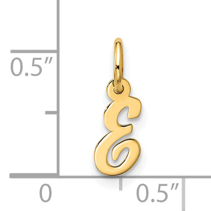 10K Gelbgold Klein Schreibschrift Initiale E Charm