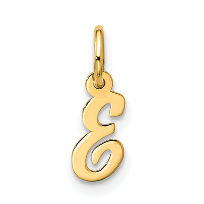 10K Gelbgold Klein Schreibschrift Initiale E Charm