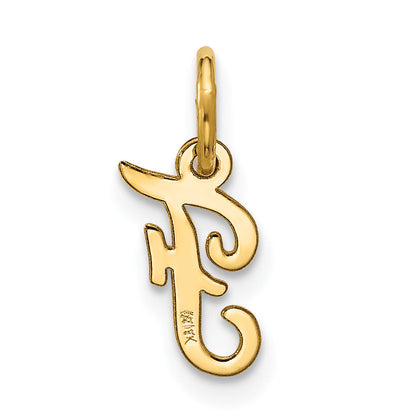10K Gelbgold Klein Schreibschrift Initiale F Charm