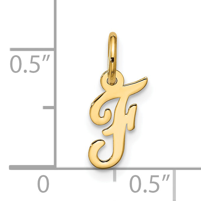 10K Gelbgold Klein Schreibschrift Initiale F Charm