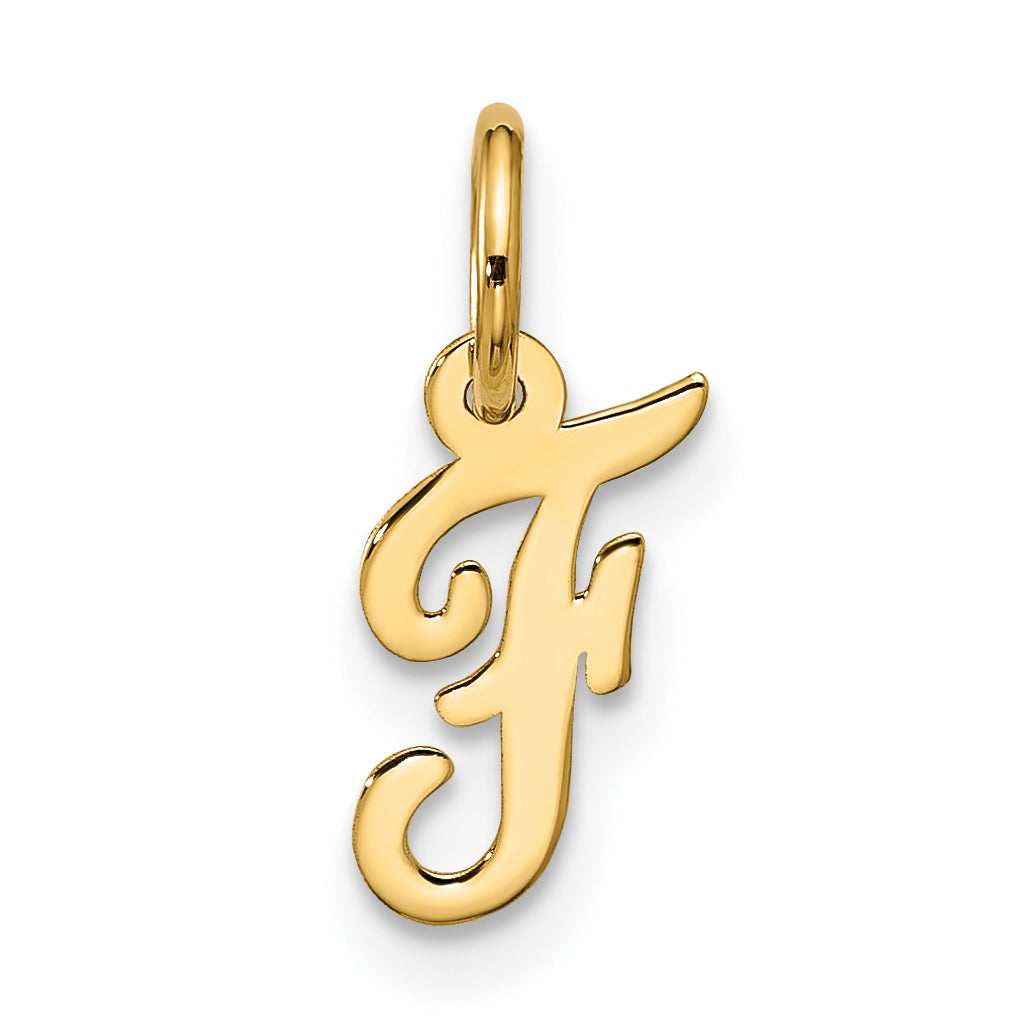 10K Gelbgold Klein Schreibschrift Initiale F Charm